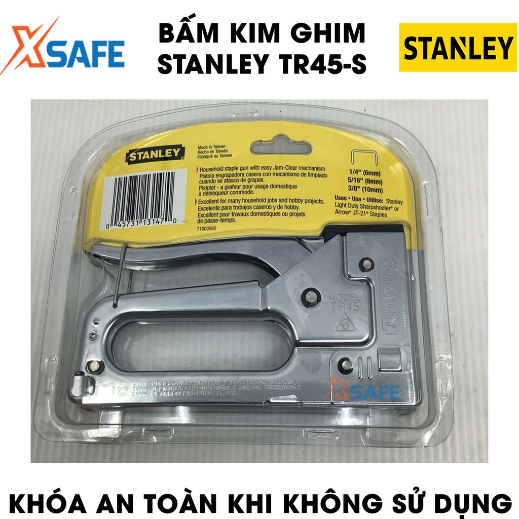 Bấm kim ghim STANLEY TR45-S 152mm Dập ghim Stanley gọn gàng, chất liệu thép crom cao cấp, khóa tay cầm an toàn