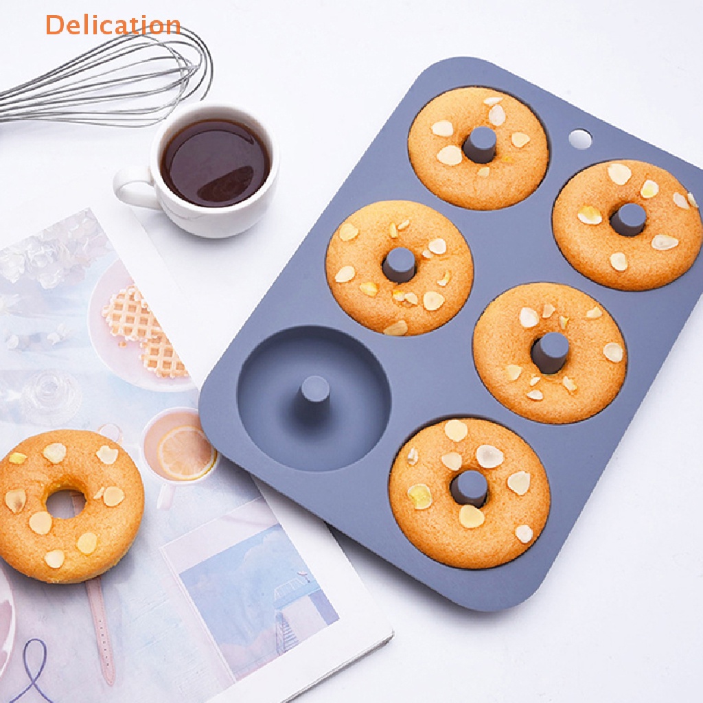 1 Khuôn Silicone Làm Bánh Donut 6 Lỗ Tiện Dụng