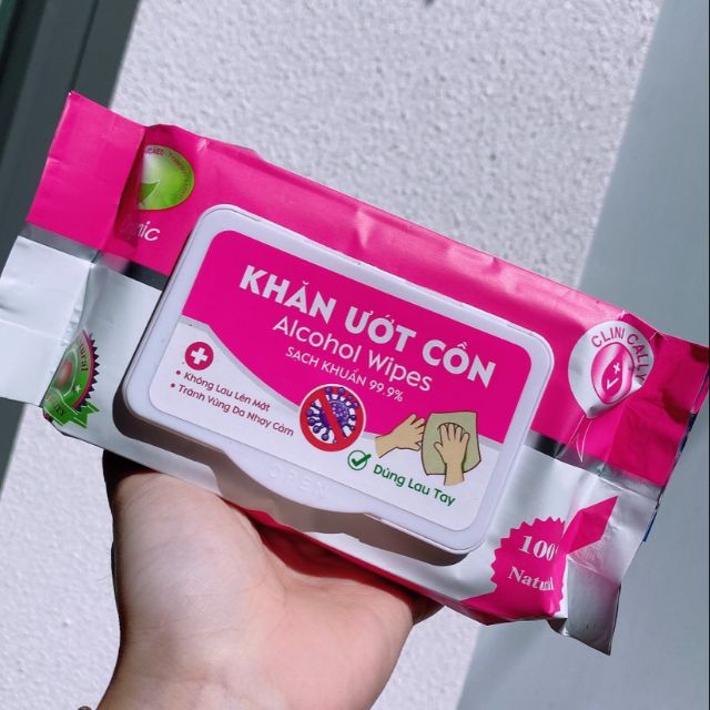 Khăn ướt Cồn Organic sạch khuẩn 60 tờ