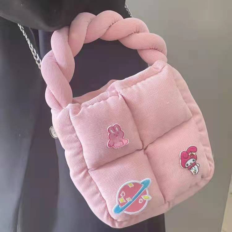 Lingge Túi Đeo Chéo Vai cotton Mềm Thiết Kế Hình Chữ Nhật Mini