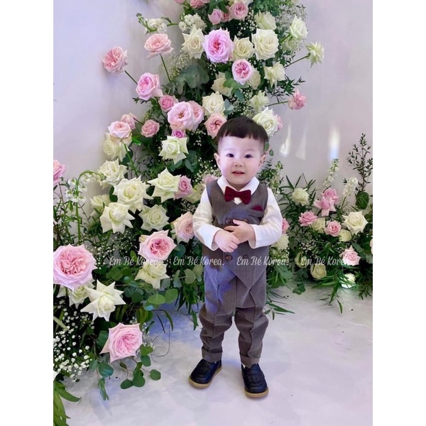 BỘ VEST CHO BÉ TRAI WYMAN: 2ÁO+ QUẦN+ NƠ