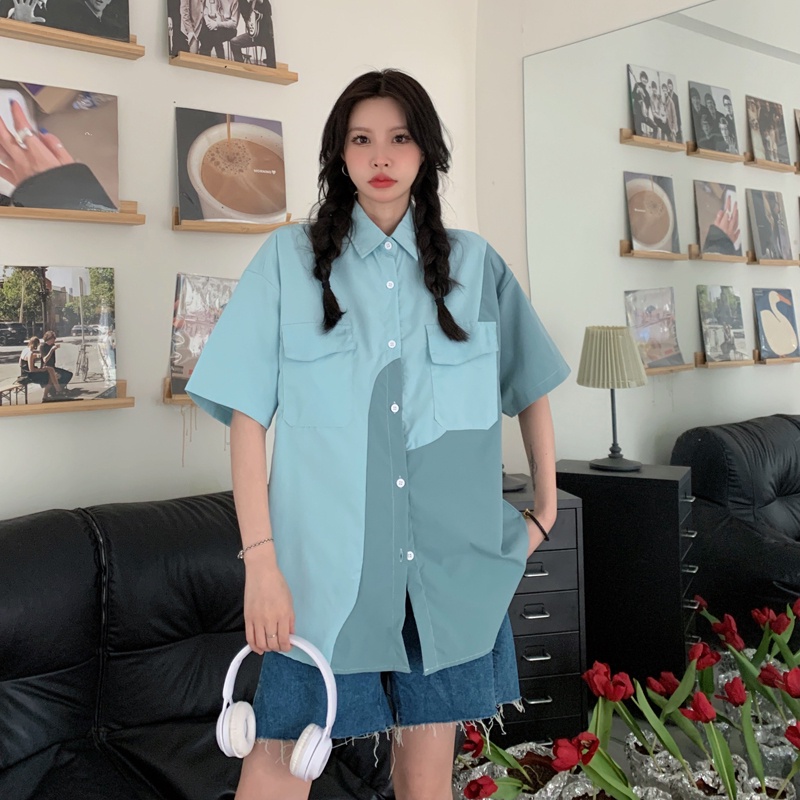 【ZHELIHANGFEI】Áo Thun POLO Tay Ngắn Form Rộng Theo Phong Cách Preppy Dễ Phối Đồ