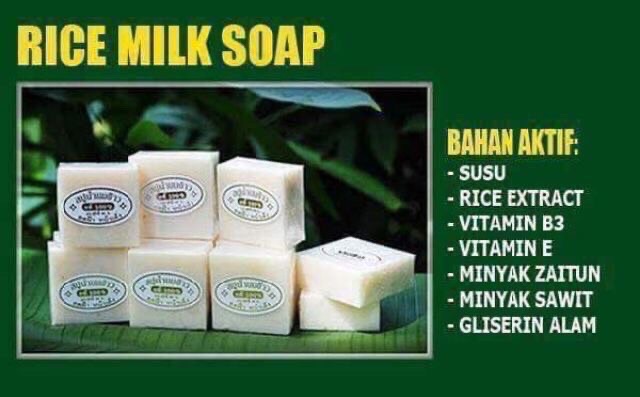 Xà Bông ⚡𝗧𝗵𝗮́𝗶𝗹𝗮𝗻𝗱⚡ Xà Phòng Cám Gạo Jam Rice Milk Soap
