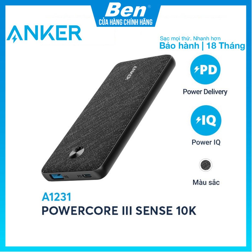Pin sạc dự phòng ANKER PowerCore III Sense 10K 10000mAh - A1231