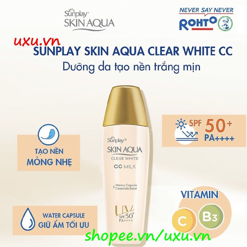 Sữa Chống Nắng 25G Sunplay Skin Aqua Clear White CC Milk SPF50+, PA++++ Dưỡng Da & Tra, Với uxu.vn Tất Cả Là Chính Hãng.