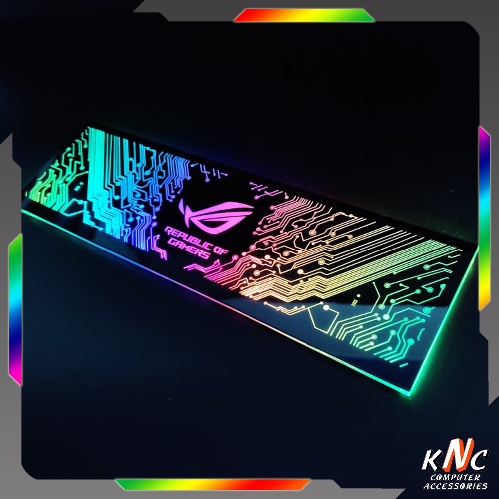 Tấm Che Hộp Nguồn PC Led 5v ARGB Họa Tiết Hình Mạch Điện Logo ROG Đồng Bộ Màu Hub Coolmoon