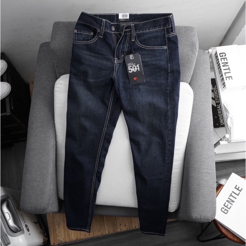 Quần jean Nam Cao Cấp ống rộng quần bò ống suông Le501 jeans cotton không co dãn nhiều màu
