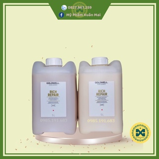 Cặp Dầu Gội Xả Goldwell Repair Phục Hồi Tóc 5000ml Can 5L Cho Salon