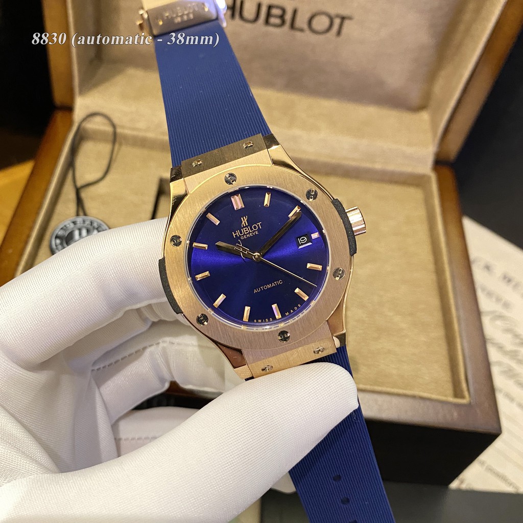 [Máy cơ] Đồng hồ nam Hublot máy cơ automatic - 38mm chống xước, nước hàng fullbox hãng - shop105