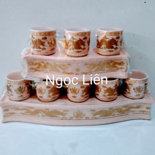 Bộ 3 , bộ 5  Ly Cúng Hồng Phấn