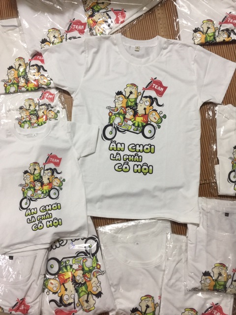 \Áo Thun Nhóm, Team, Công Ty Đi Biển ĂN CHƠI LÀ PHẢI CÓ HỘI CHỮ XANH Chất Đẹp