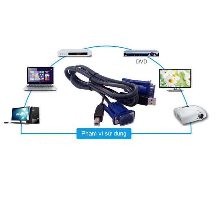 Cáp Kvm Usb 1.5M - Cáp Nối Bộ Kvm