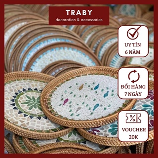 Khay Mây Khảm Trai Đồ Thủ Công Việt Nam