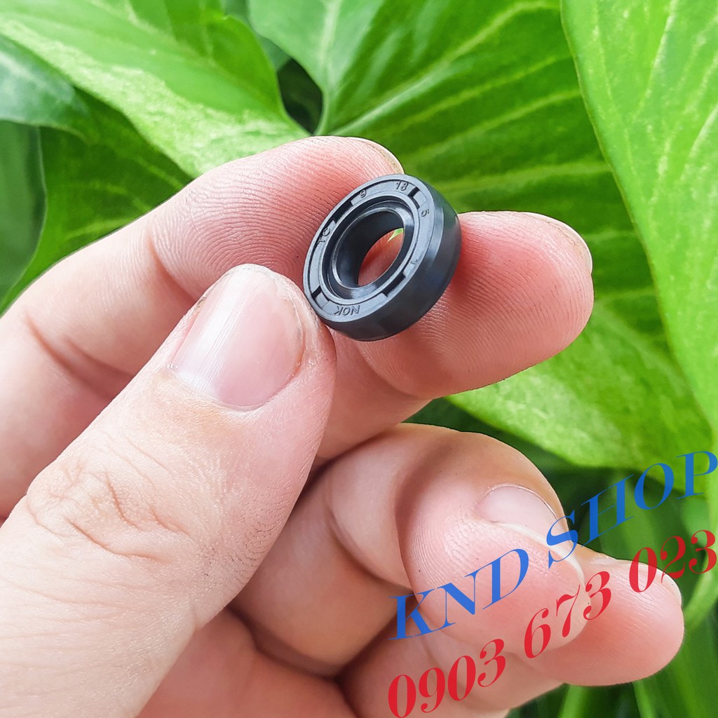 Phốt chặn dầu củ đề xe máy Suzuki, Angle - Oil seal TC 9*18*5 loại vòng đệm cao su 1 lò xo - KND Shops