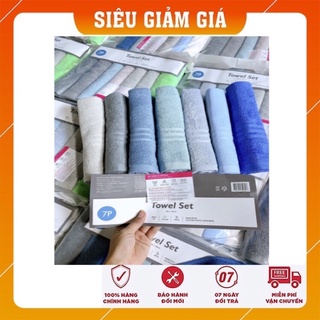 Khăn tắm gội 36x76 cm xuất Hàn sét 7 chiếc 7 màu khác nhau 100% cotton