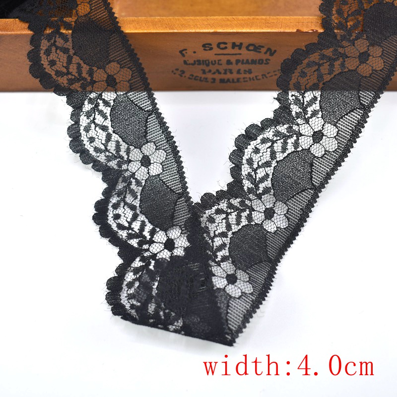 10m Vải Ren Cotton Polyester Màu Đen 14 Phong Cách Dùng May Đồ Lót DIY