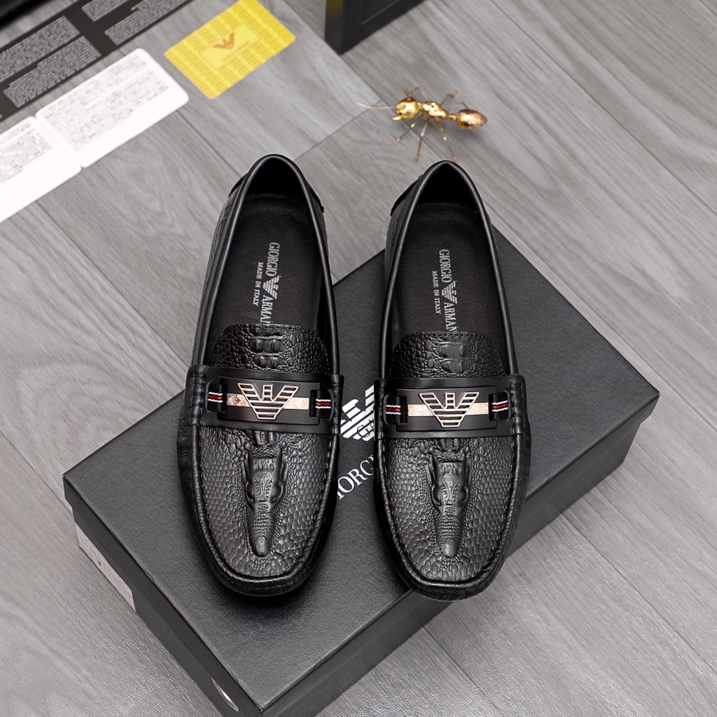 Giày tây lười nam da thật thời trang cao cấp Armani phong cách lịch lãm, thời thượng