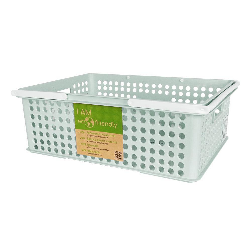 Homebase STACKO Giỏ nhựa đựng đồ chồng lên nhau FRIENDLY 5080M Thái Lan W39.5xD27.5xH13.5cm màu xanh lá