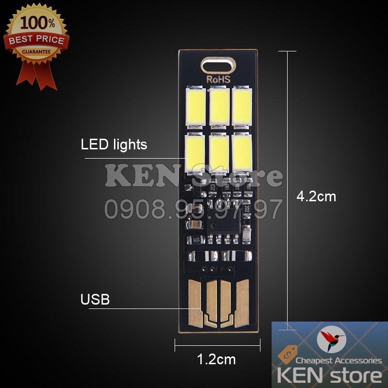 Đèn led, bóng led USB siêu sáng cảm ứng chạm tắt/mở/tăng/giảm độ sáng