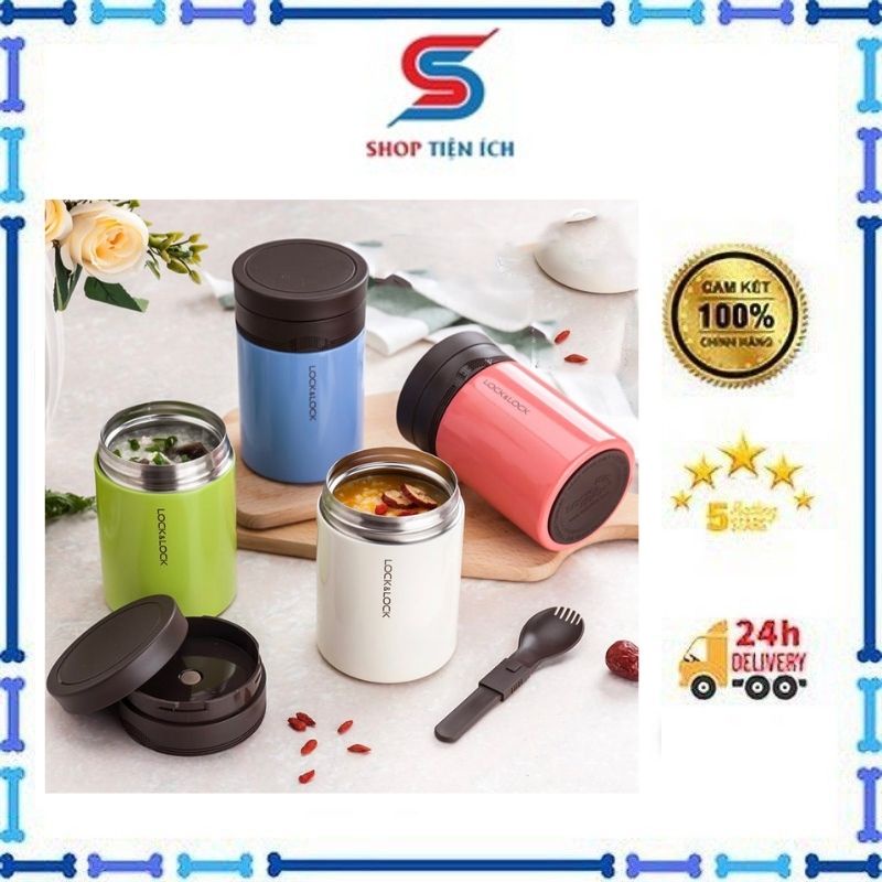 Bình ủ cháo Lock&Lock 500ml giữ nhiệt 𝓢𝓱𝓸𝓹 𝓣𝓲𝓮̣̂𝓷 𝓘́𝓬𝓱 Bình ủ sữa, ca ủ cháo cho bé