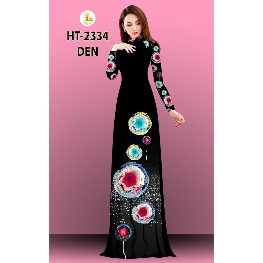 Vải áo dài in 3D họa tiết hoa cách tân, vải lụa mềm, hình thật