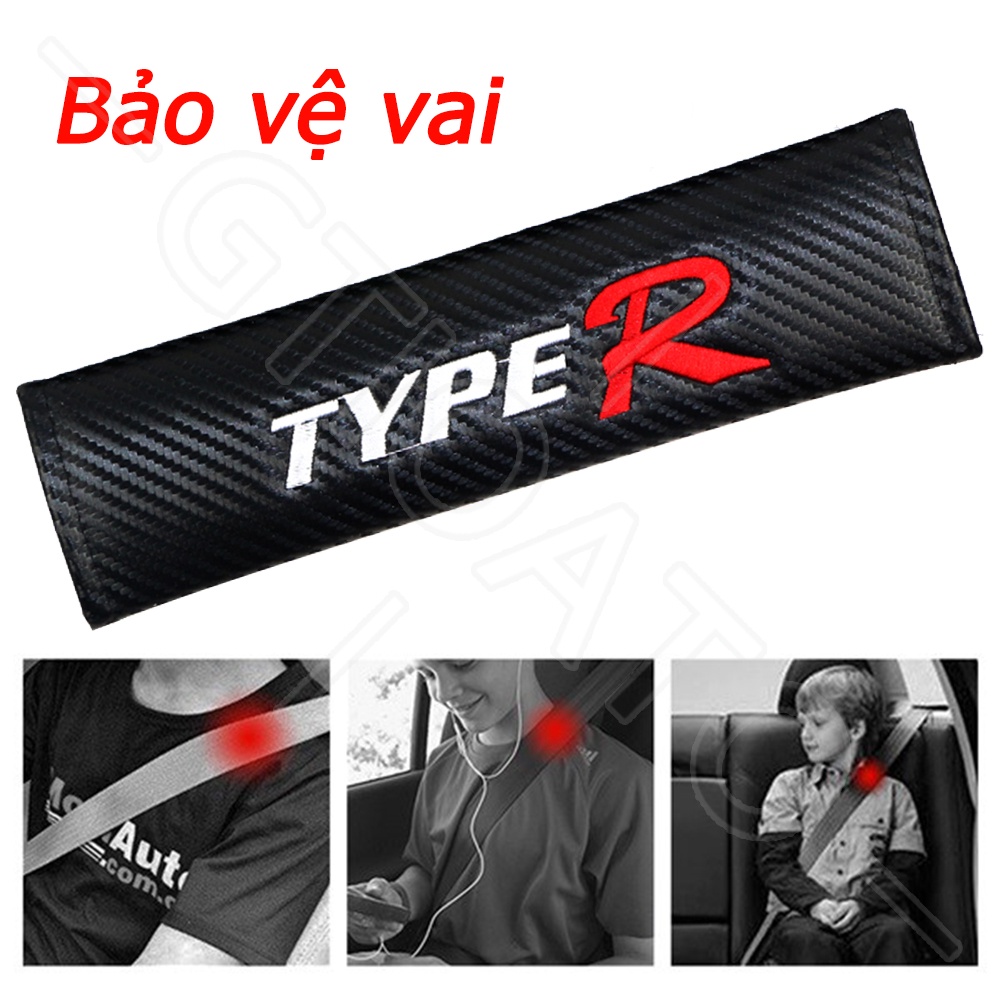 GTIOATO Cho Honda Type R Sợi Carbon DâY Đai An ToàN Ô Tô CàI DâY An ToàN Ô Tô BọC DâY An ToàN Xe HơI Phụ Kiện Oto Trang Trí Oto Phụ KiệN BêN Trong Ô Tô