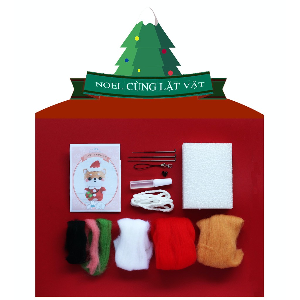 [NOEL] Bộ len chọc làm quà Giáng Sinh đơn giản - Có hướng dẫn và video - Needle felting Christmas Gift