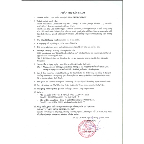Viên Uống Glutaredox Hỗ Trợ Chống Oxy Hóa