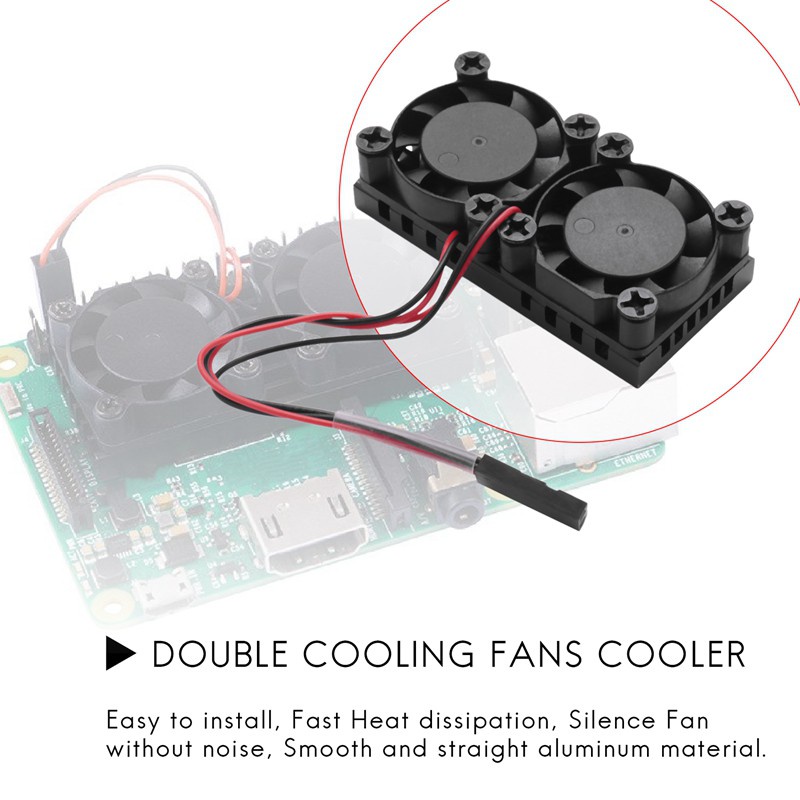 Raspberry Pi Dual Fan With Heat Sink Ultimate Double Cooling Fans Cooler For Raspberry Pi 3 el B+ Plus Or 3B