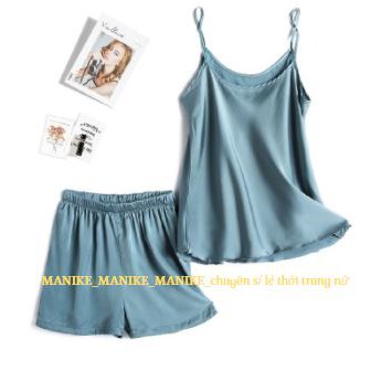 Bộ Ngủ 2 Dây quần đùi Sexy Lụa Cao Cấp Mát Lịm