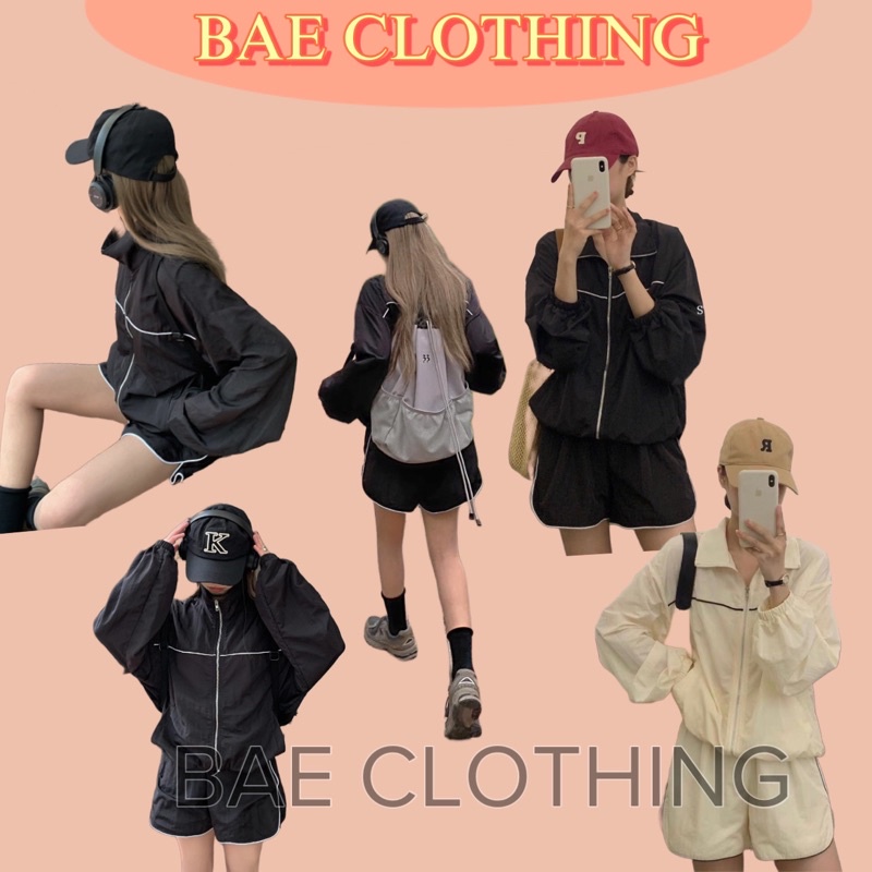 SET ĐỒ BỘ THỂ THAO VIỀN 040 thiết kế năng động tone màu trắng đen basic dễ mix match style hàn quốc ullzang