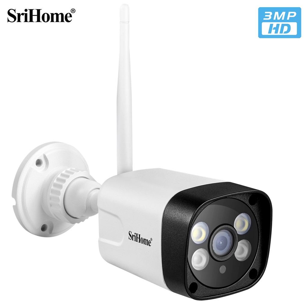 Camera IP không dây ngoài trời SriHome SH035 siêu nét độ phân giải FullHD+  tích hợp LED màu ban đêm, chống nước