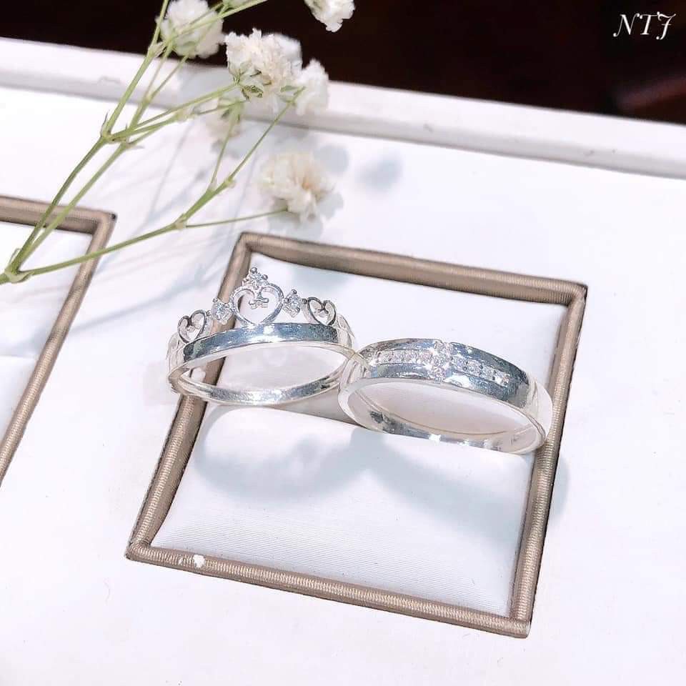 Nhẫn đôi , nhẫn cặp, nhẫn cưới xinh xắn mã N009452 ( Giá 1 đôi nhẫn) - Bibi silver