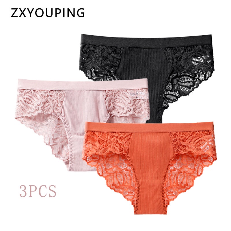 3 Quần lót Zxyouping phối ren trong suốt lưng thấp size S-XXL