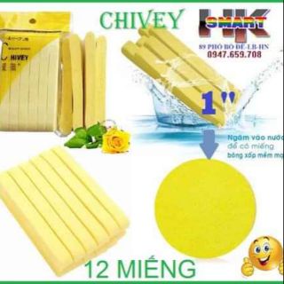 Bông nở rửa mặt Chivey Nhật Bản [1 gói 12m]