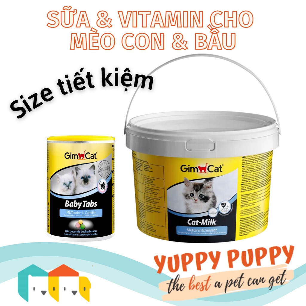 [𝐆𝐢𝐚́ 𝐡𝐮𝐲̉ 𝐝𝐢𝐞̣̂𝐭] Gimcat Sữa bột và Babytabs Viên dinh dưỡng sữa canxi cho mèo con , mèo sơ sinh , mèo mẹ