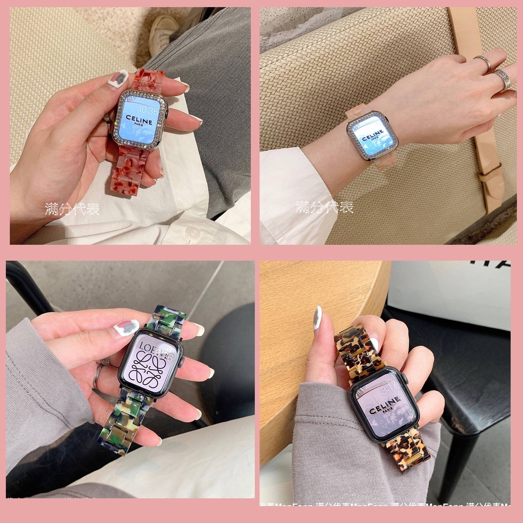 Dây Đồng Hồ Bằng Nhựa Resin Cho Iphone Iwatch 6 5 4 3 2 1 Kích Thước 42mm 38mm 44mm 40mm