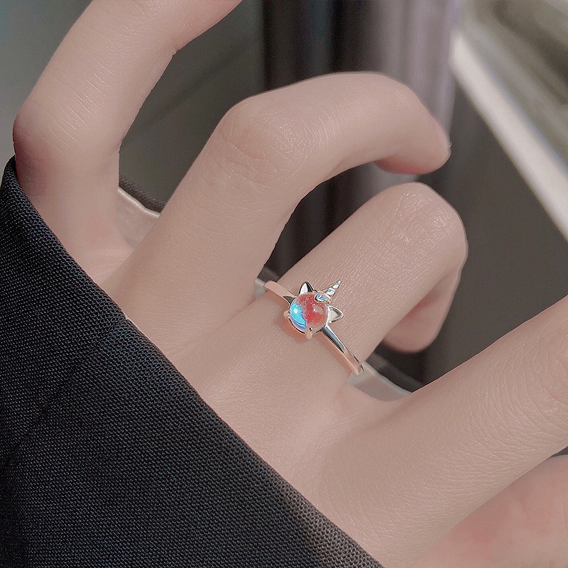 Nhẫn Hở Mạ Bạc 925 Đính Đá Zircon Thời Trang Phong Cách Hàn Quốc Cho Nữ