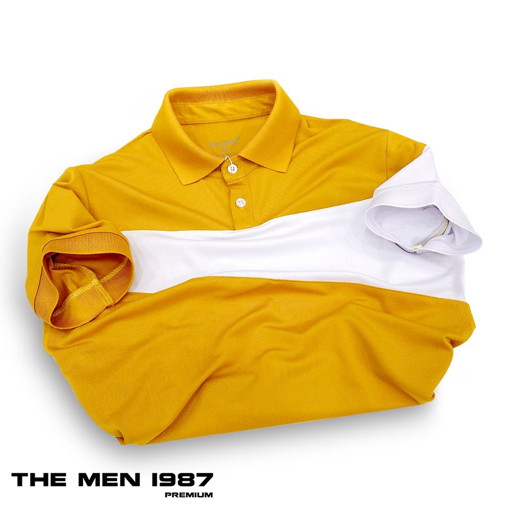 Áo Polo Nam Phối Ngang The Men 1987 Chất Thun Cotton Co Dãn 4 Chiều Xuất Xịn, Chuẩn Form