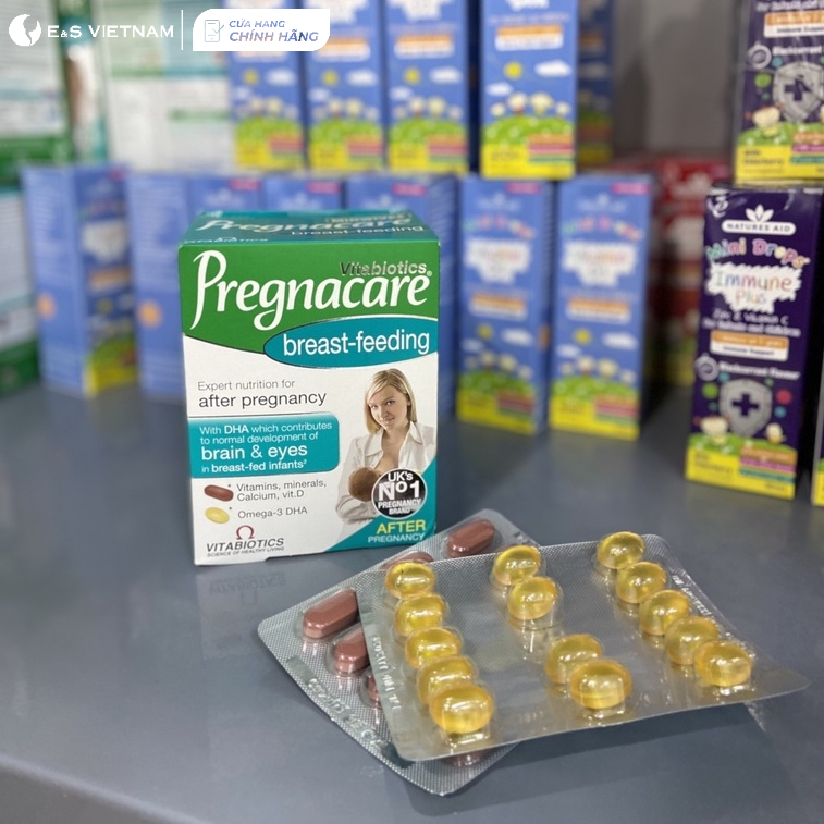 Vitamin Tổng Hợp cho mẹ Bổ Sung 20 loại vtm tổng hợp Hàm Lượng Cao giúp con Bú No, Khỏe Mạnh Pregnacare Breastfeeding