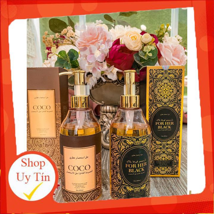 ❄️ SỮA TẮM ❄️ Combo 2 Chai Sữa Tắm Nước Hoa Hương Coco, Hương For Her Black Siêu Thơm,Trắng Mịn