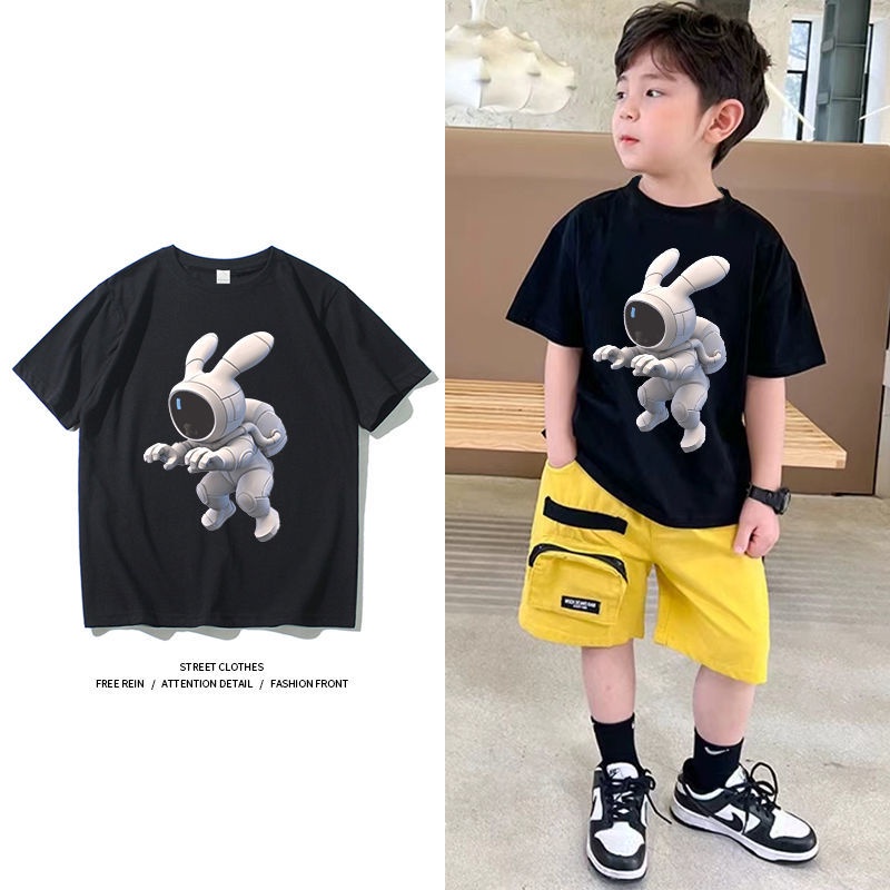 Áo Thun Cotton Tay Ngắn Họa Tiết Hoạt Hình Thời Trang Mới Dành Cho Bé Trai