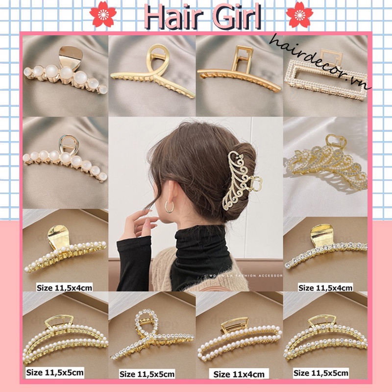 Kẹp Tóc Kim Loại Đính Ngọc Trai Mới