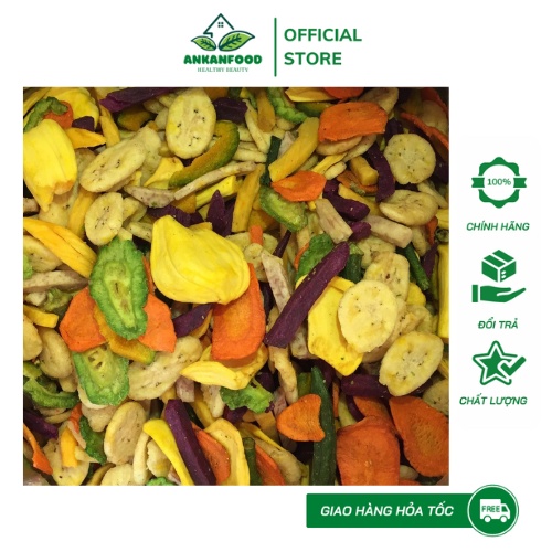 Trái cây sấy thập cẩm, nguyên miếng, hàng xuất khẩu 500gr-AnKanFood