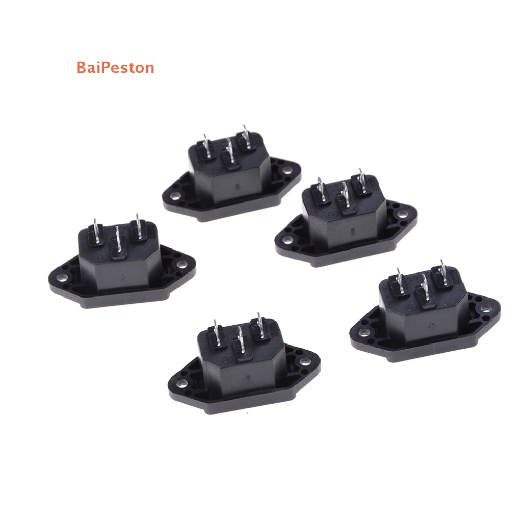 Set 5 Đầu Nối Phích Cắm Nguồn IEC 320 C14 AC 250V 10A Chuyên Dụng