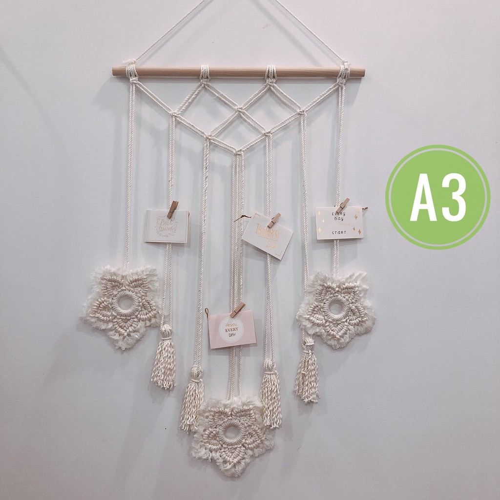 A3 Dây treo ảnh tết macrame trang trí phòng decor nội thất