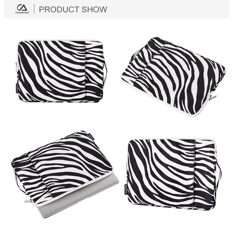 CanvasArtisan Túi đựng máy tính xách tay họa tiết ngựa vằn chống thấm nước cho Macbook Air Pro Thinkpad 11 / 12 / 13 / 14 / 15 Inch