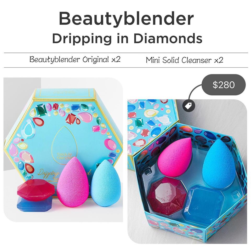 SET BÔNG MÚT TRANG ĐIỂM BEAUTY BLENDER DRIPPING IN DIAMONDS CHÍNH HÃNG - 5413