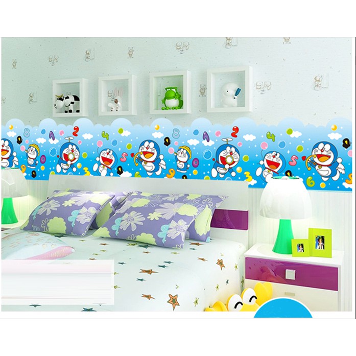 Decal trang trí chân tường DOREMON cho bé
