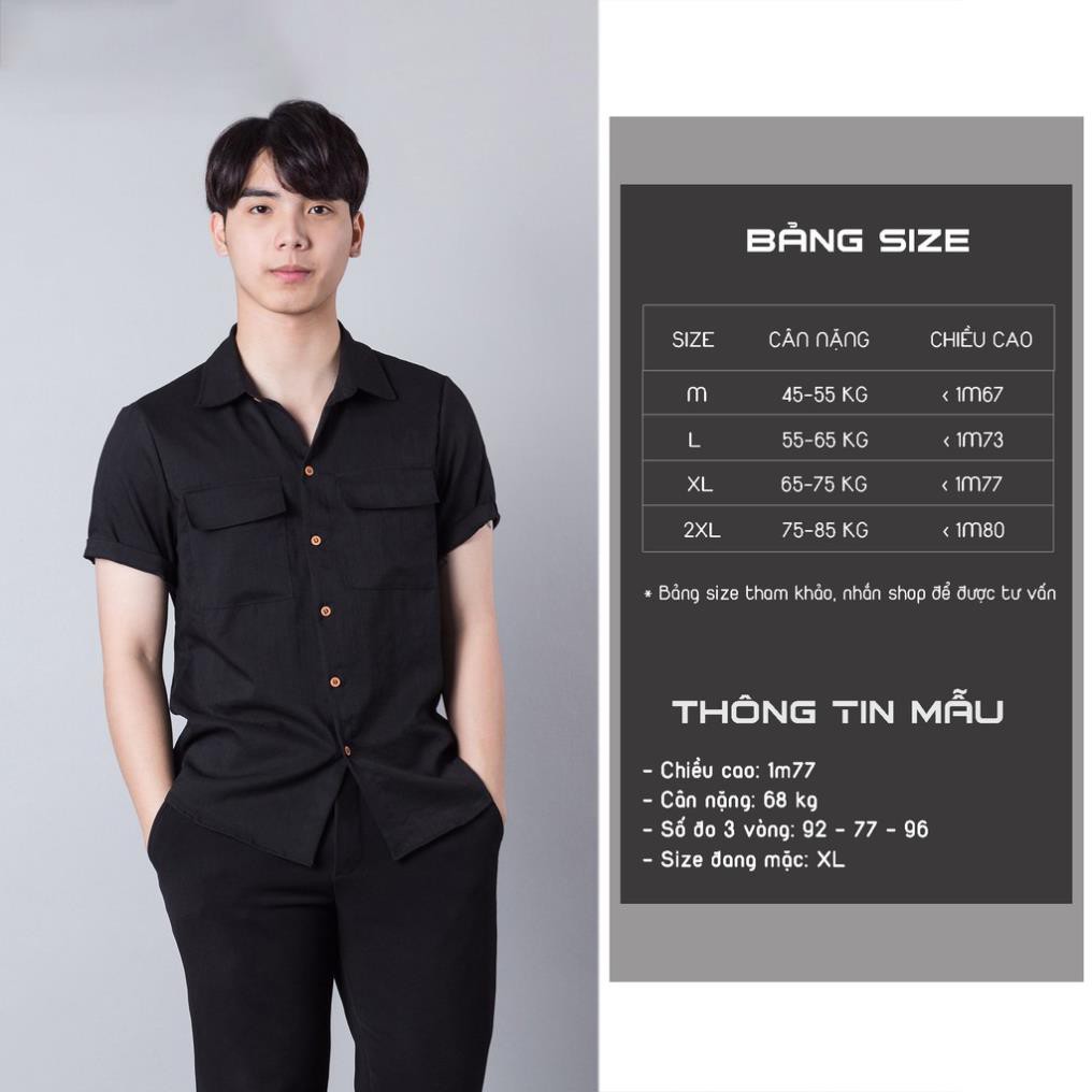 Áo đũi nam cộc tay⚡️ áo sơ mi đũi nam cộc tay cao cấp cổ bẻ chất đũi mát mẻ Y2 | BigBuy360 - bigbuy360.vn